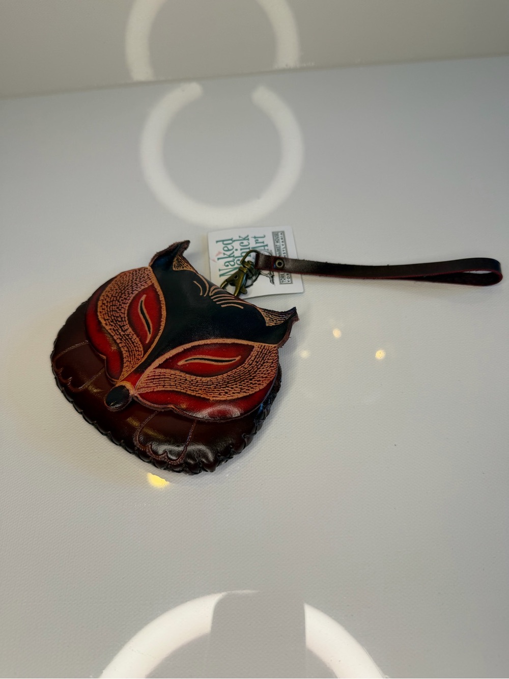 Vera Bradley Leather Fox Wristlet in Black and Red